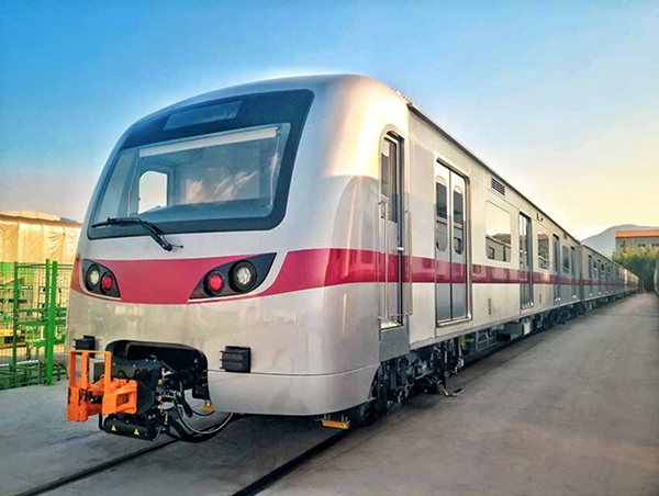 One of the actual trains to be used for MRT-7, to be shipped from Korea.