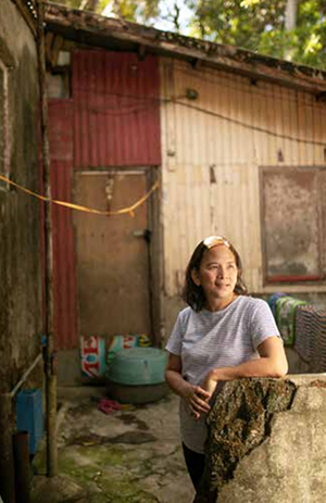 Resureccion Agapito, 52, has lived in SJDM—and experienced its water problems—her whole life. 